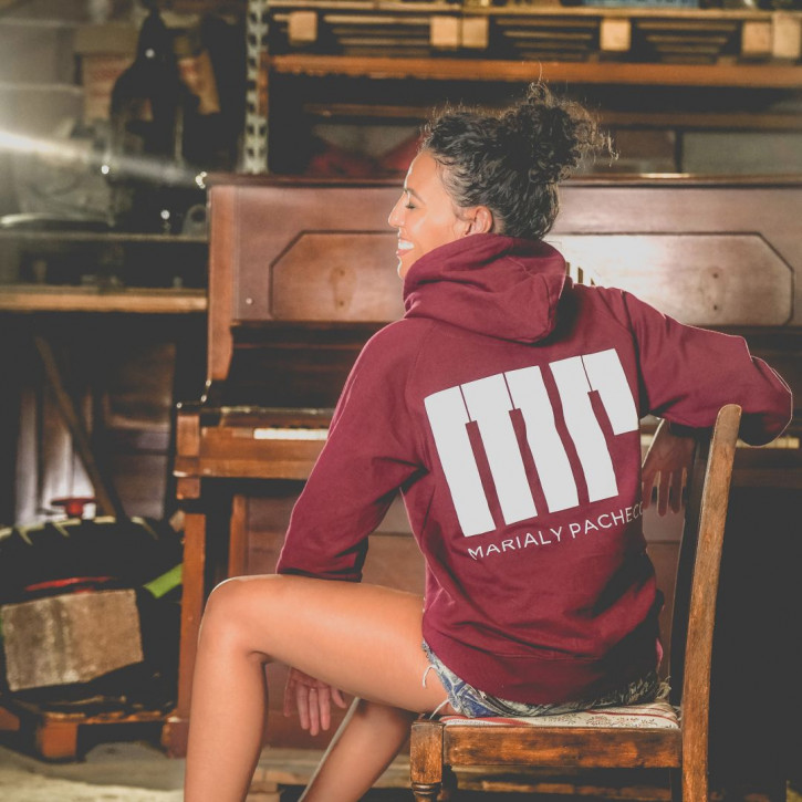 SIZE S - Marialy Pacheco burgundy hoodie