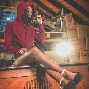 SIZE M - Marialy Pacheco burgundy hoodie